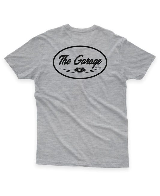 Camiseta The Garage BR Logo Costas Cinza Estonada